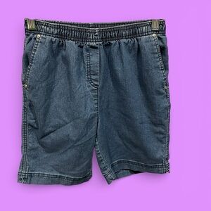 Cute vintage chambray pull in shorts pockets bermuda everyday casual